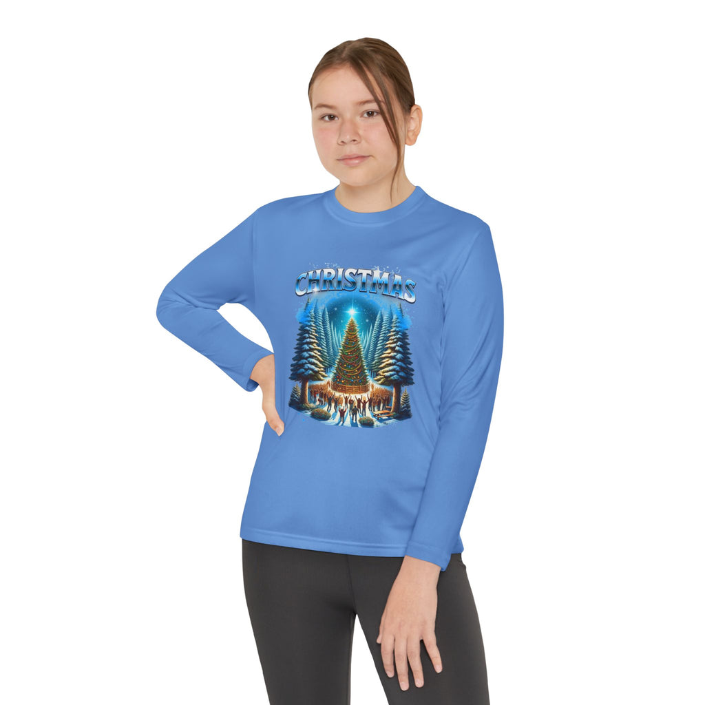 Christmas Tree Youth Long Sleeve Tee — Merry Christmas Holiday Shirt