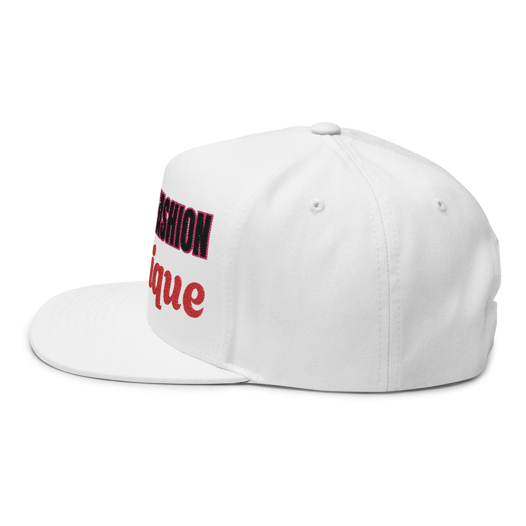 Stylish Embroidered Flat Bill Cap for Fashion Lovers, Trendy Hat, Adjustable Snapback, Casual Wear, Gift for Him/Her