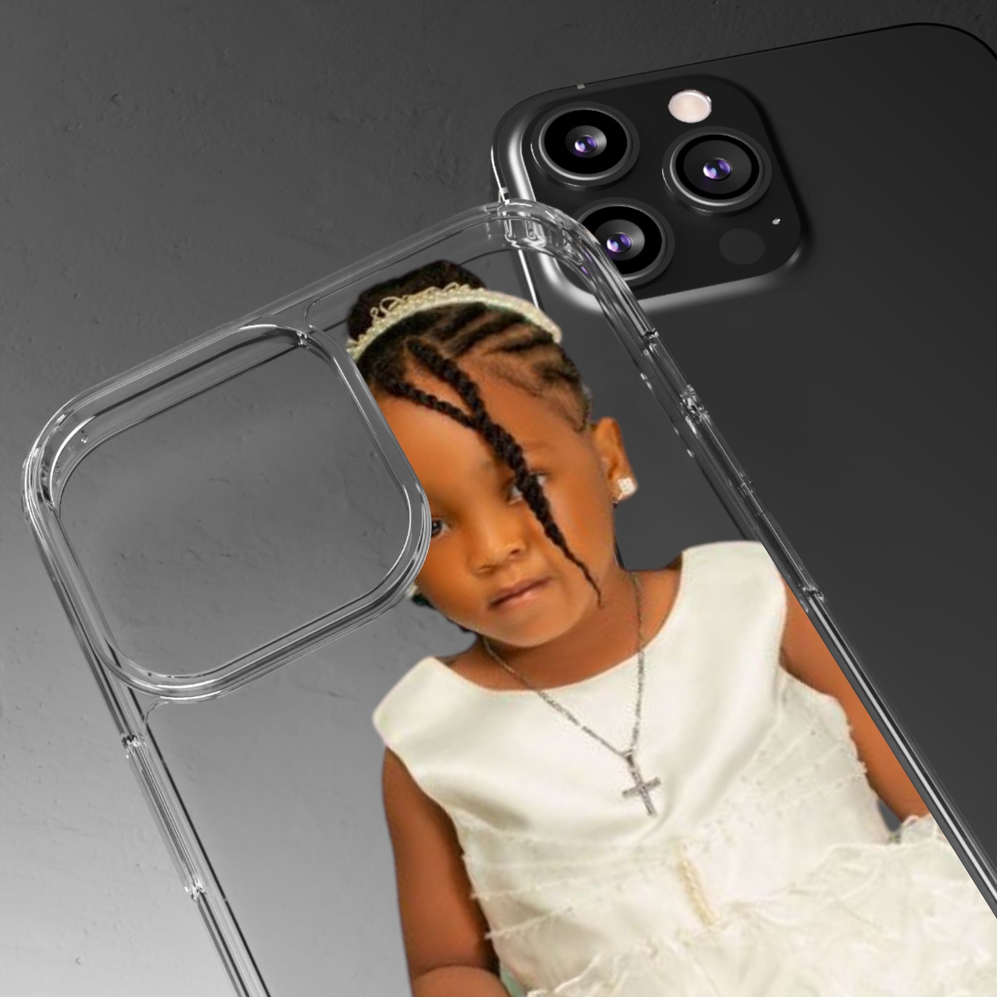 Customizable Clear Phone Case with Adorable Child's Image, Personalized Phone Cover, Unique Gift, Child Portrait, Birthday, Holiday, [...]