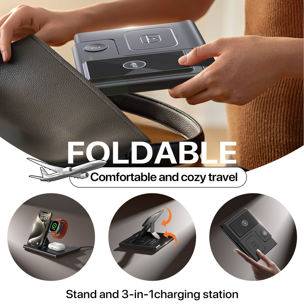 3 In 1 Wireless Charging Sation For Multiple Devices 15W Fast Charging Stand