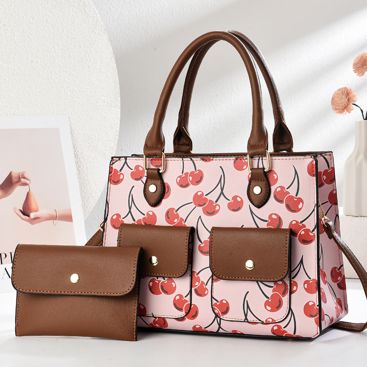 Fashion Simple New Pu Texture Shoulder Messenger Bag