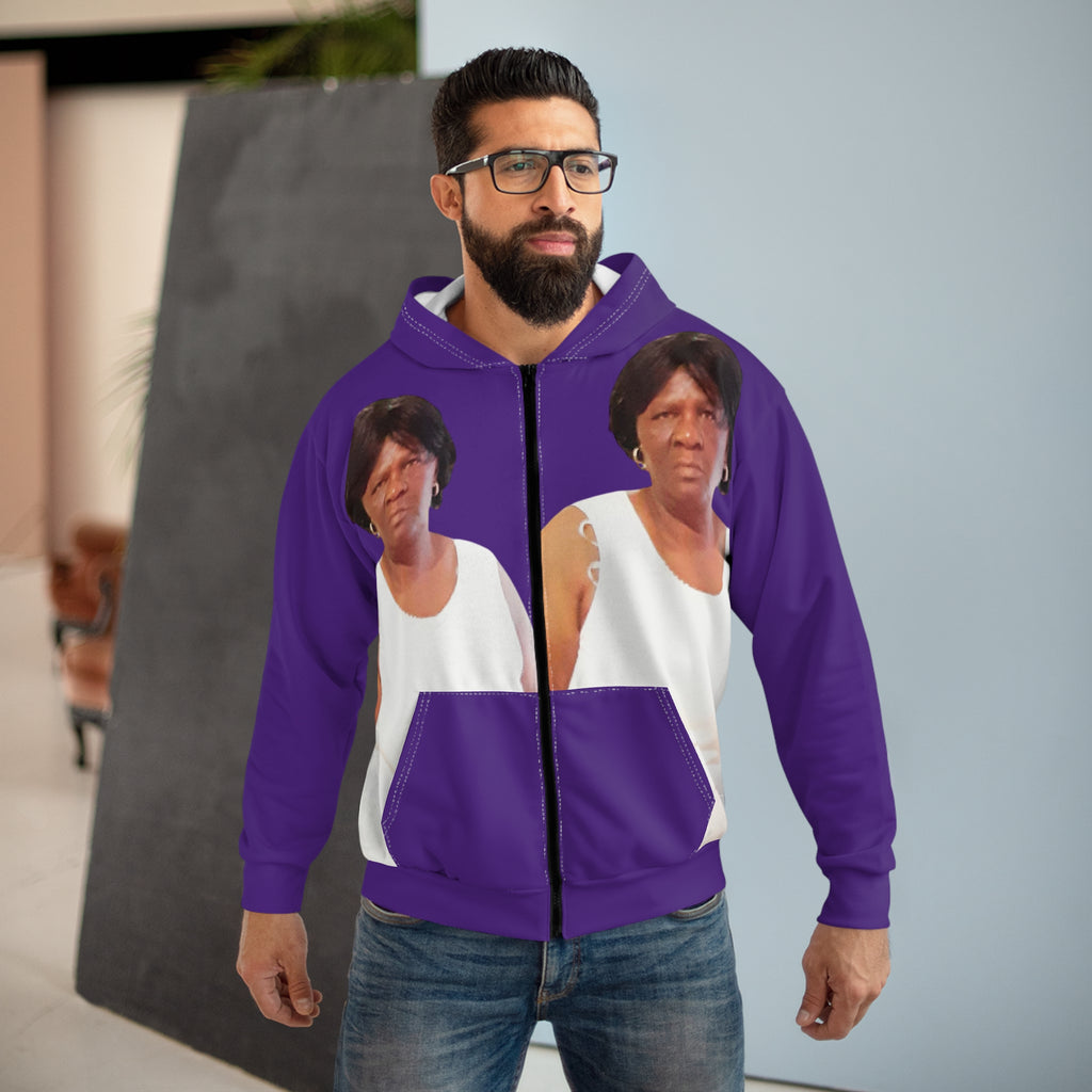 Humorous Unisex Zip Hoodie, Funny Graphic Sweatshirt, Unique Gift for Friends, Casual Wear, Perfect for Pranks, Birthday Present