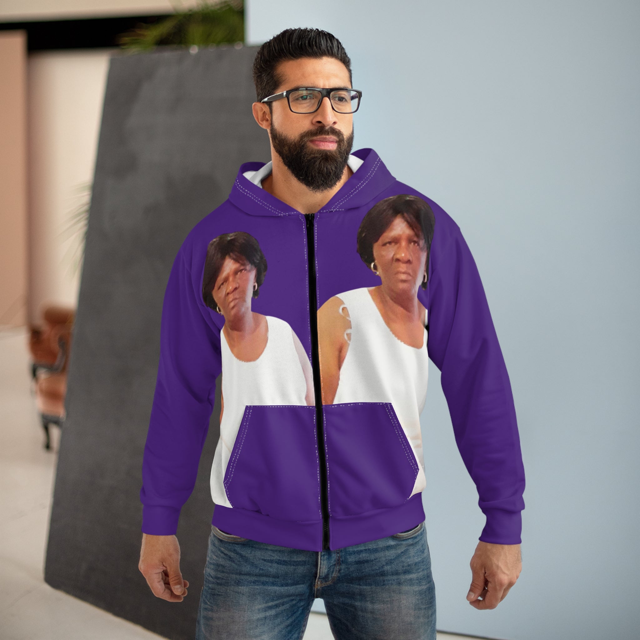 Humorous Unisex Zip Hoodie, Funny Graphic Sweatshirt, Unique Gift for Friends, Casual Wear, Perfect for Pranks, Birthday Present