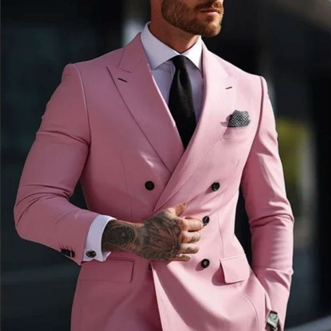 Men's Two-piece Suit Korean Style Slim Fit Business Best Man Casual Suit
