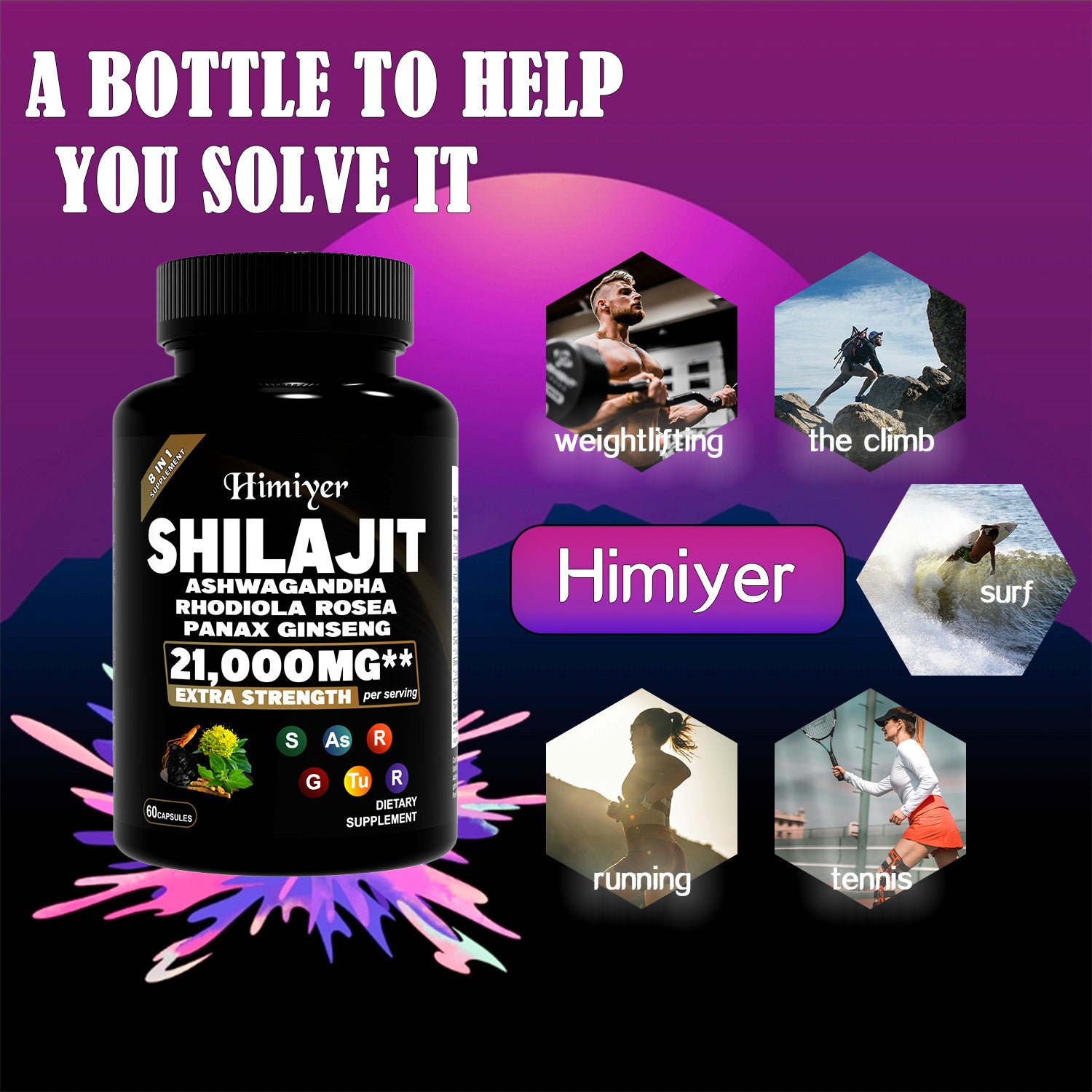 SHILAJIT ASHWAGANDHARHODIOLA ROSEAPANAX GINSENG21,000MG