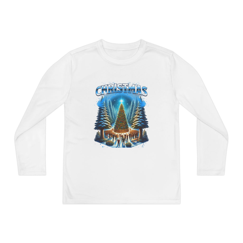 Christmas Tree Youth Long Sleeve Tee — Merry Christmas Holiday Shirt