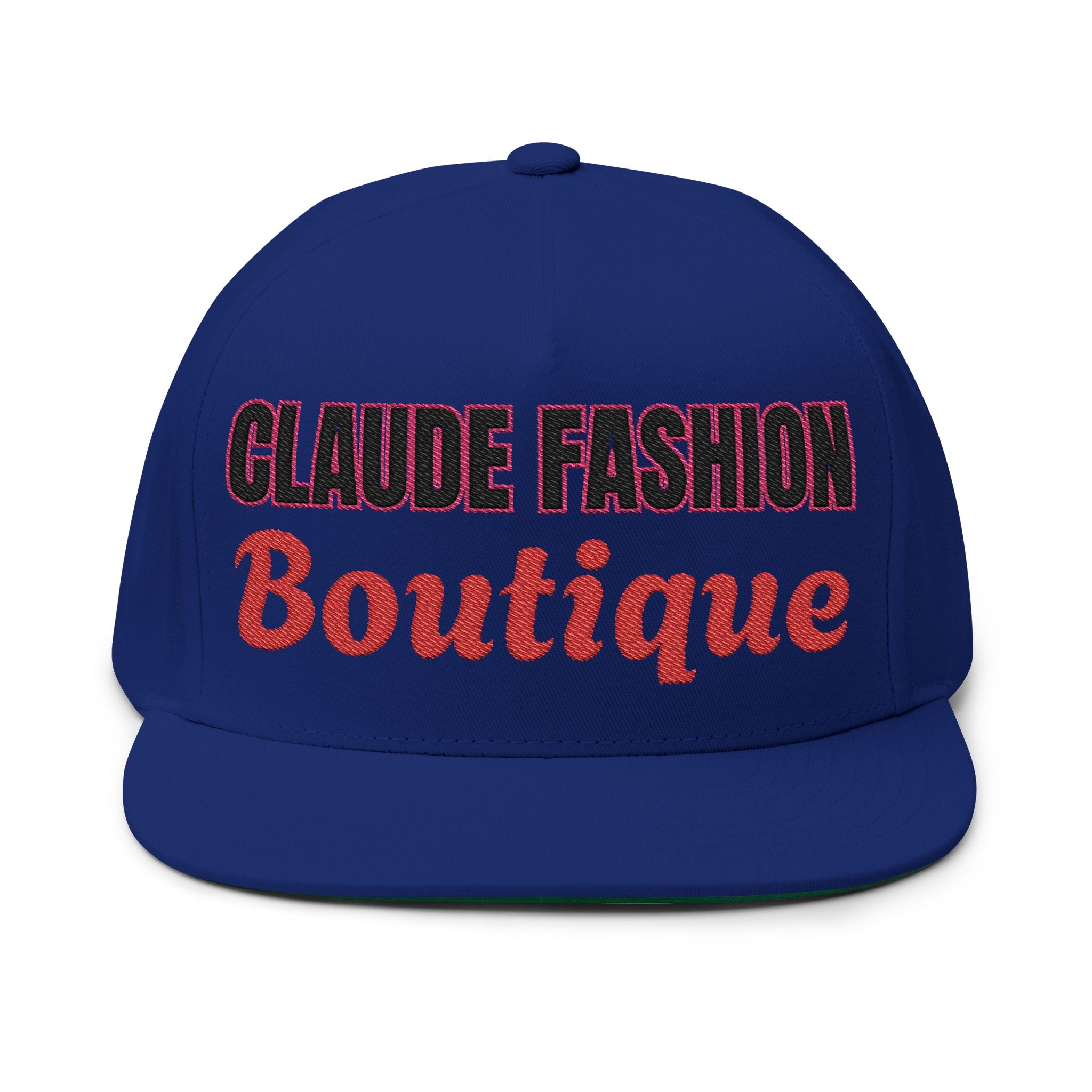 Stylish Embroidered Flat Bill Cap for Fashion Lovers, Trendy Hat, Adjustable Snapback, Casual Wear, Gift for Him/Her