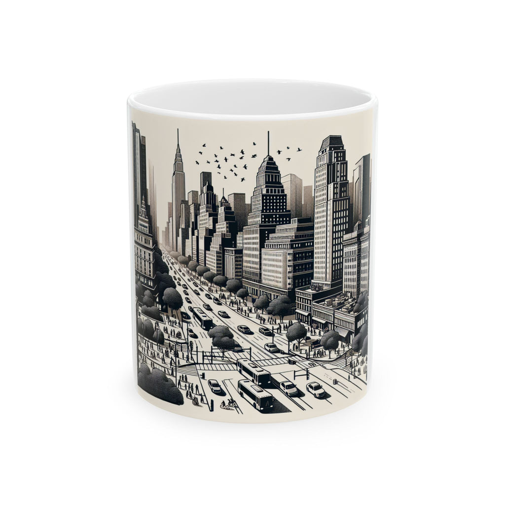 New York City Skyline Ceramic Mug - Perfect Gift for Urban Lovers, Coffee & Tea Drinkers, Office Decor, Travel Souvenirs