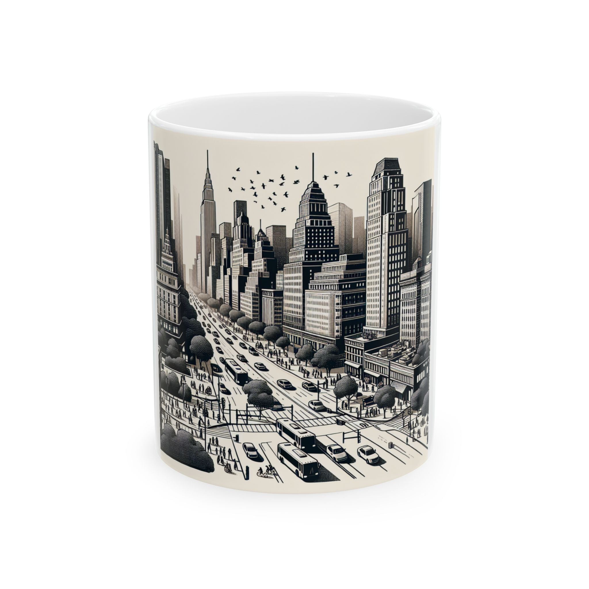 New York City Skyline Ceramic Mug - Perfect Gift for Urban Lovers, Coffee & Tea Drinkers, Office Decor, Travel Souvenirs