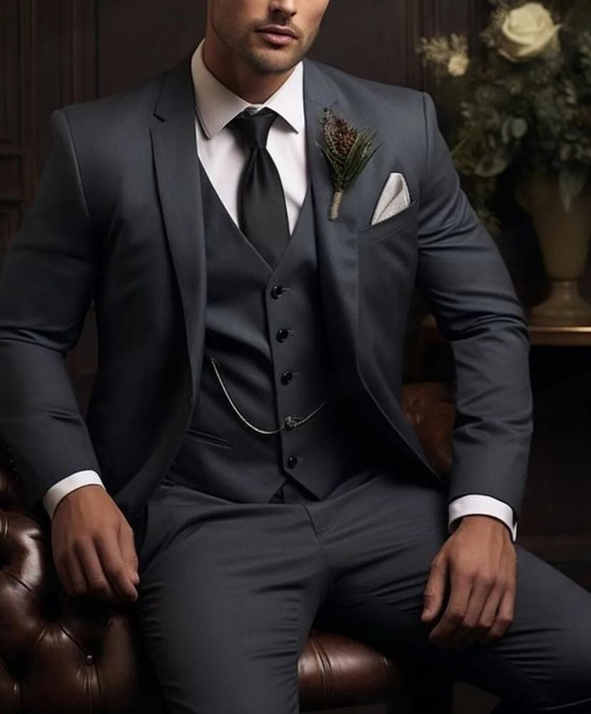 Men's Three-piece Suit Solid Color High Sense