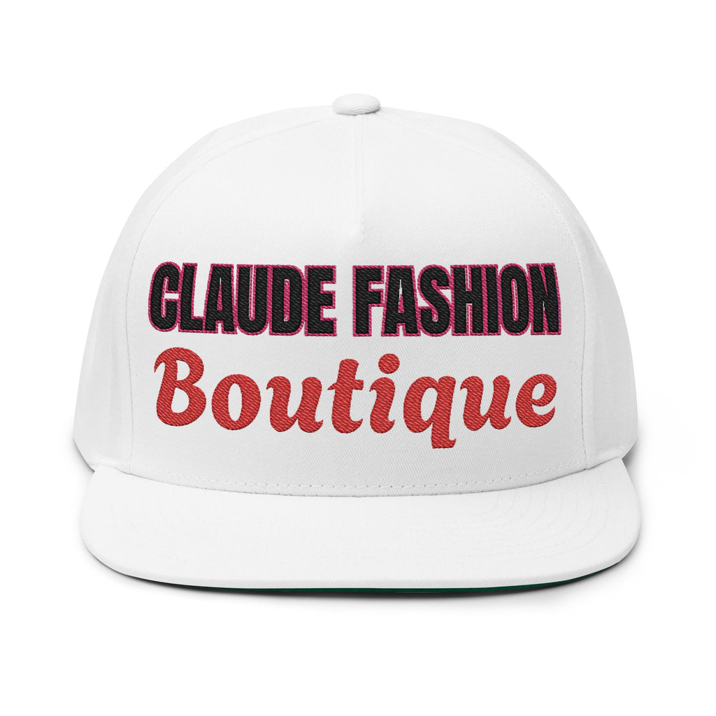 Stylish Embroidered Flat Bill Cap for Fashion Lovers, Trendy Hat, Adjustable Snapback, Casual Wear, Gift for Him/Her