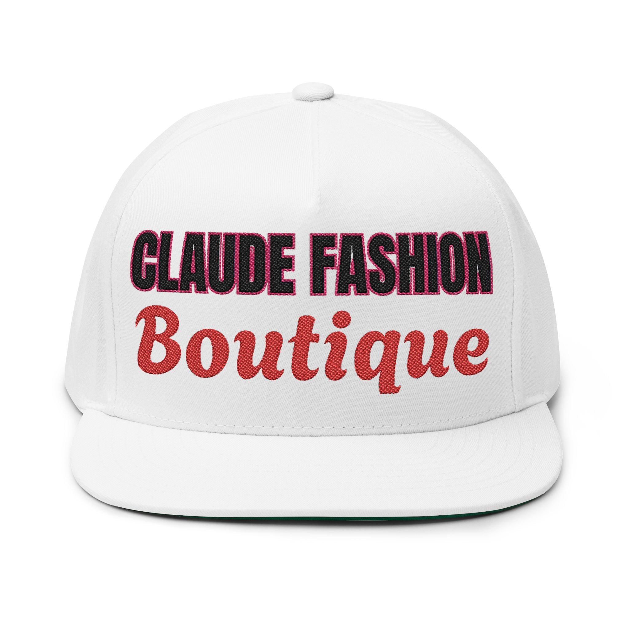 Stylish Embroidered Flat Bill Cap for Fashion Lovers, Trendy Hat, Adjustable Snapback, Casual Wear, Gift for Him/Her