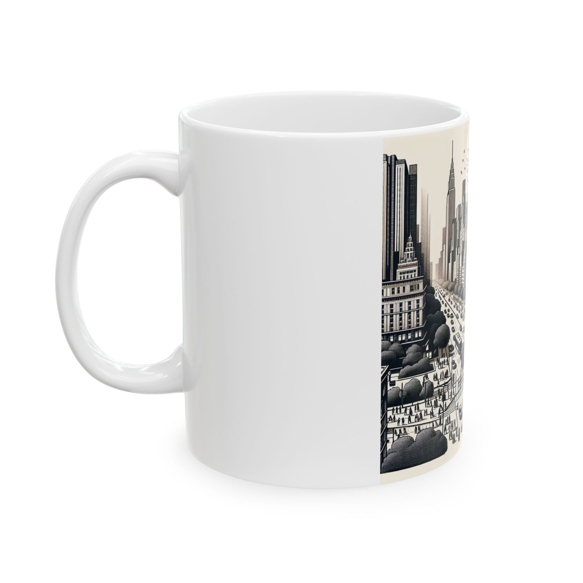 New York City Skyline Ceramic Mug - Perfect Gift for Urban Lovers, Coffee & Tea Drinkers, Office Decor, Travel Souvenirs