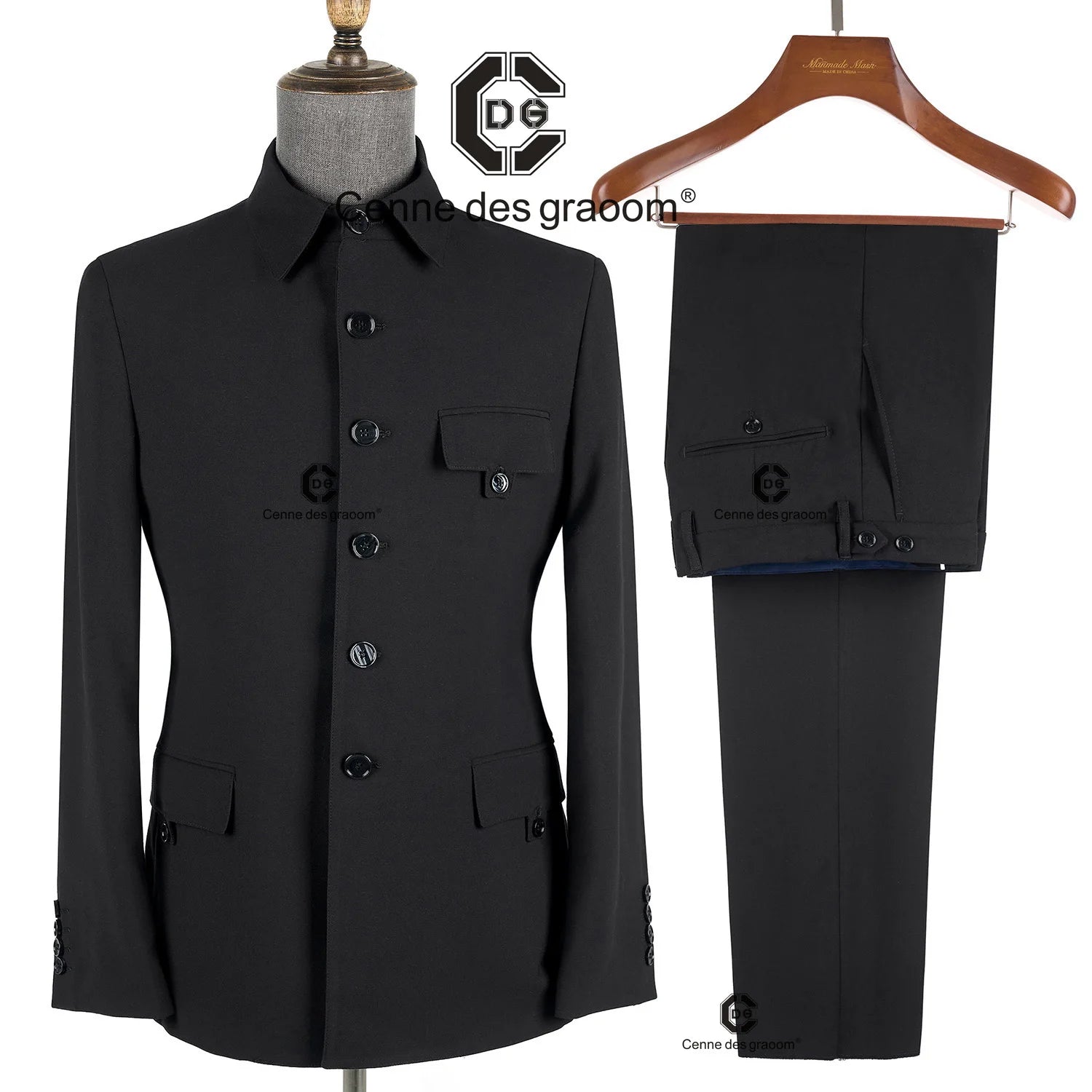 Cenne Des Graoom 2025 New Safari Men Suits Square Collar Tailor-Made Formal Casual Business Official Daily Wear Costume Homme