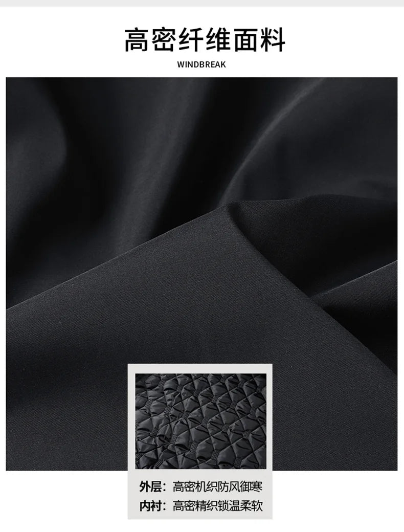 Winter Men's Fleece Warm Jackets Bomber Fashion Parkas Outerwear Coats Men Casual Windbreaker Jacket Classic Solid Thermal Coat