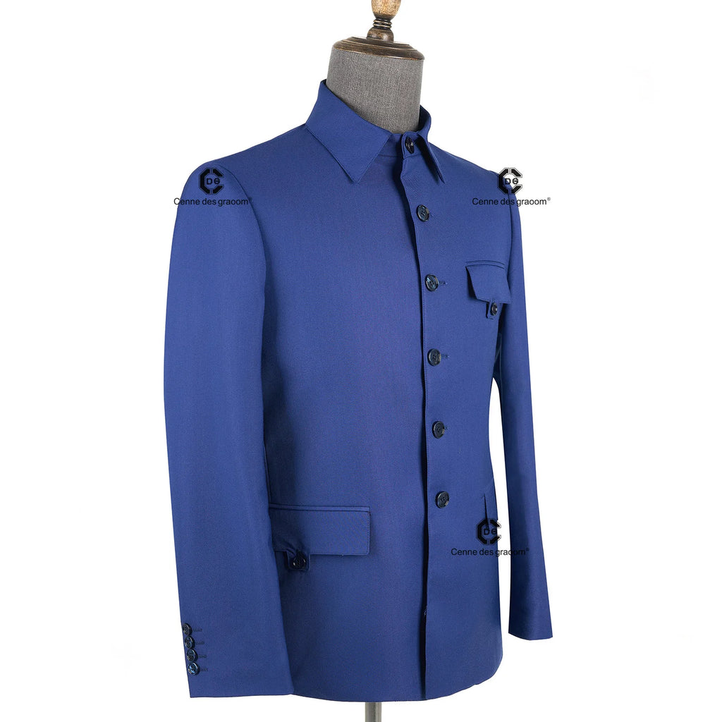 Cenne Des Graoom 2025 New Safari Men Suits Square Collar Tailor-Made Formal Casual Business Official Daily Wear Costume Homme