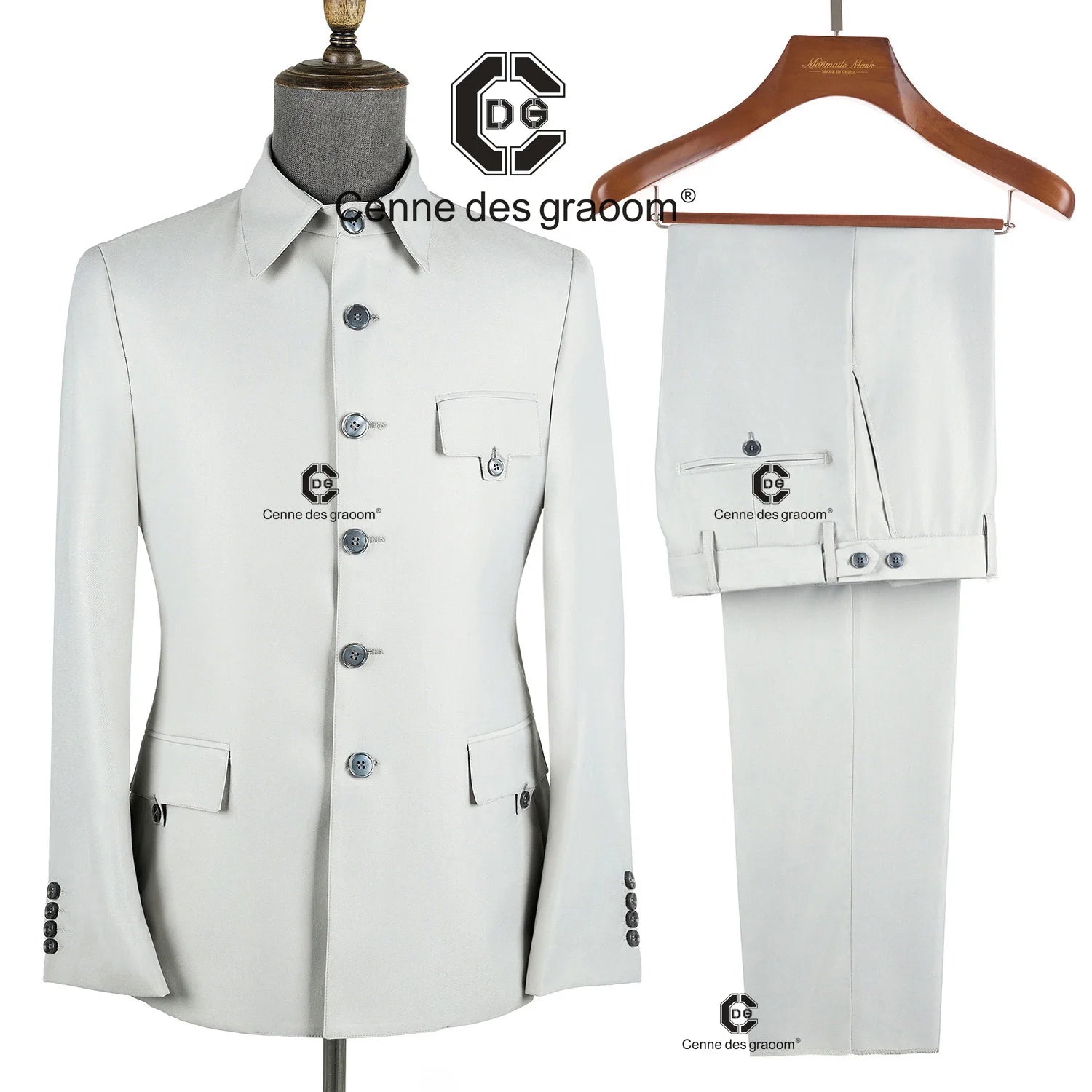 Cenne Des Graoom 2025 New Safari Men Suits Square Collar Tailor-Made Formal Casual Business Official Daily Wear Costume Homme