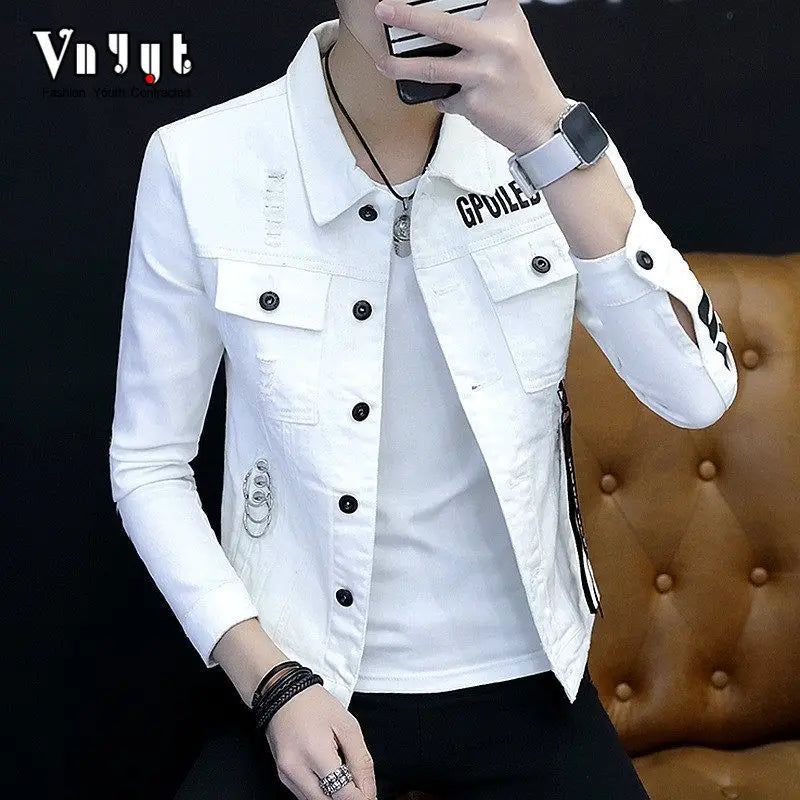 New Streetwear Youth Casual Cotton Jackets Single Breasted Korean Style Men's Denim Coat Clothing Luxury Men Winter Jacket Man