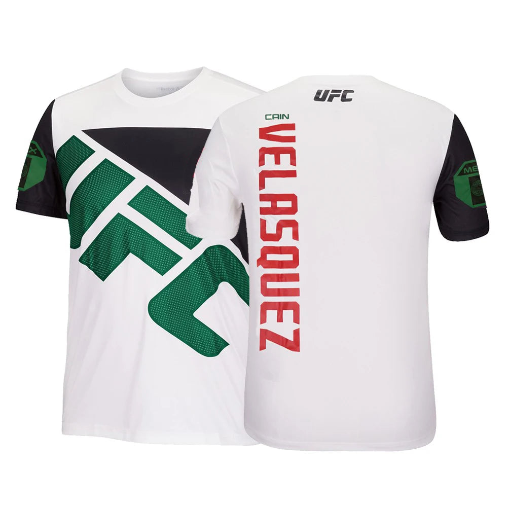 The latest best-selling UFC combat boxing breathable fashionable and quick-drying men's sports short-sleeved T-shirt in 2025