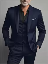 Elegant Men's Suit Sets- Slim Fit Tuxedo Set for Weddings & Formal Occasions, Black Suit