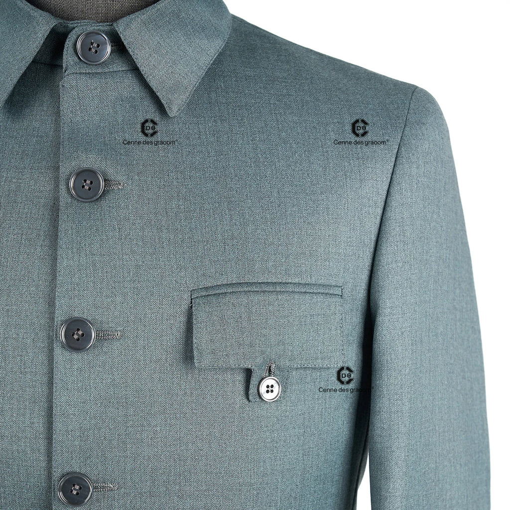 Cenne Des Graoom 2025 New Safari Men Suits Square Collar Tailor-Made Formal Casual Business Official Daily Wear Costume Homme