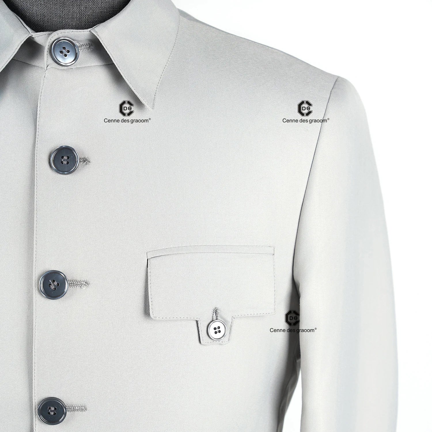 Cenne Des Graoom 2025 New Safari Men Suits Square Collar Tailor-Made Formal Casual Business Official Daily Wear Costume Homme