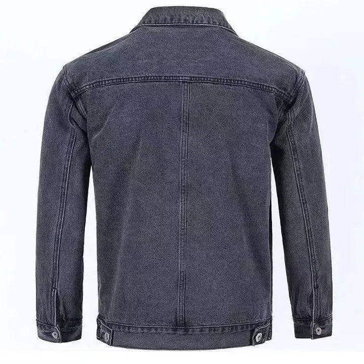 2025 New Men's Denim Cargo Jacket Loose Vintage Fashion Casual Cardigan Jacket Men Youth Handsome Washed Cowboy Coats Plus Size