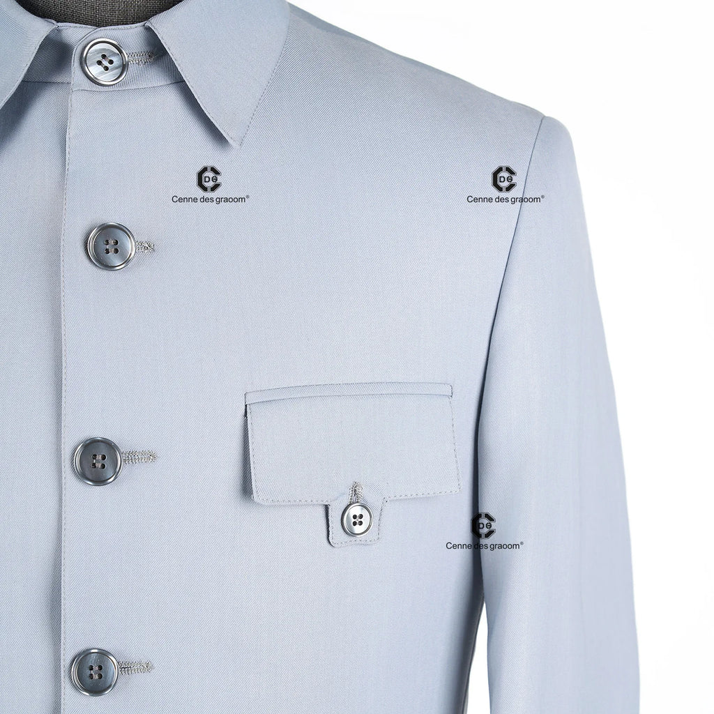 Cenne Des Graoom 2025 New Safari Men Suits Square Collar Tailor-Made Formal Casual Business Official Daily Wear Costume Homme