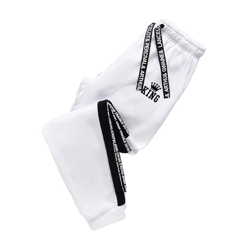 King Mens Tracksuit Printing Fashion Simplicity Hooded Sweatshirt Sweatpants Versatile Tops Daily Casual Sport Joggong Clothing