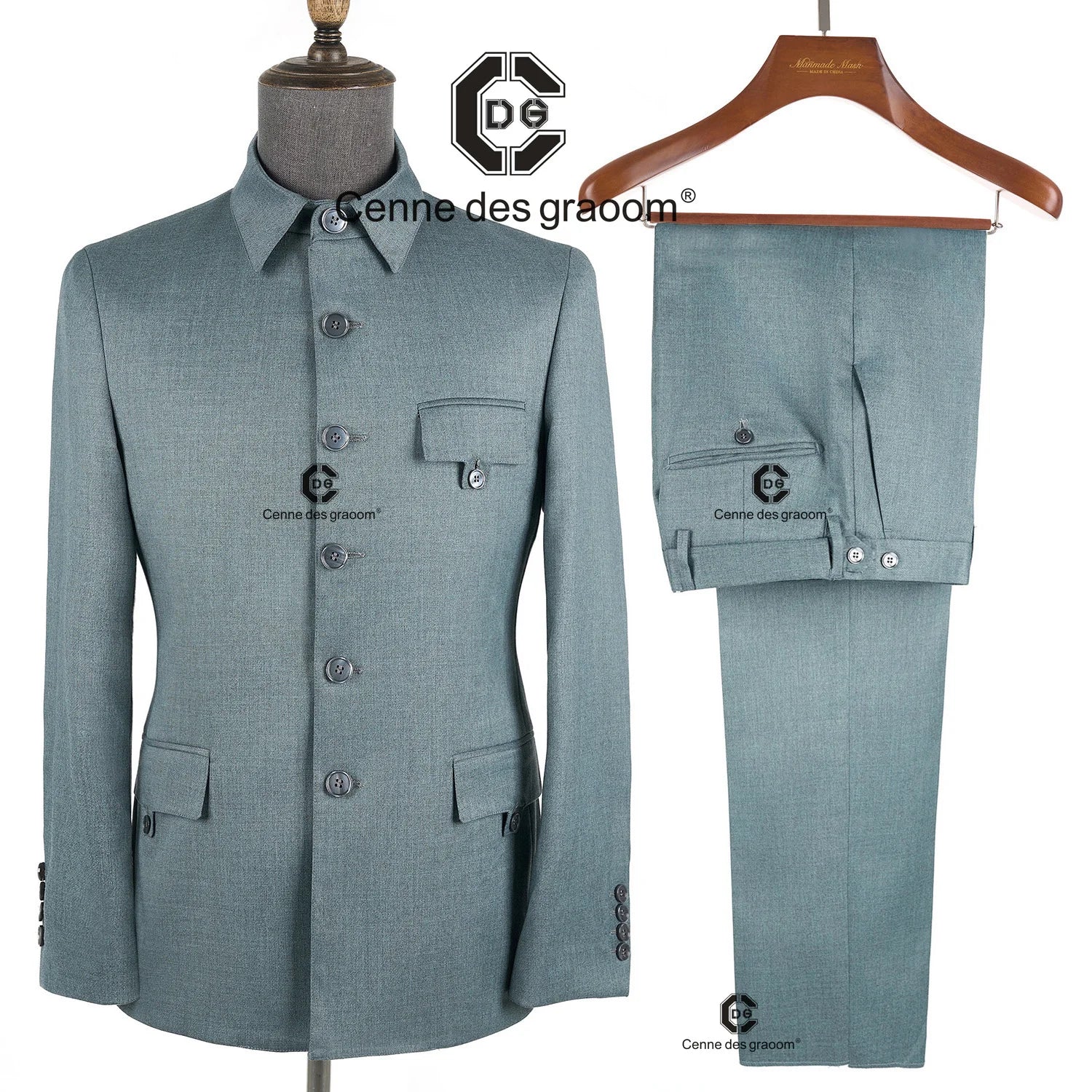 Cenne Des Graoom 2025 New Safari Men Suits Square Collar Tailor-Made Formal Casual Business Official Daily Wear Costume Homme