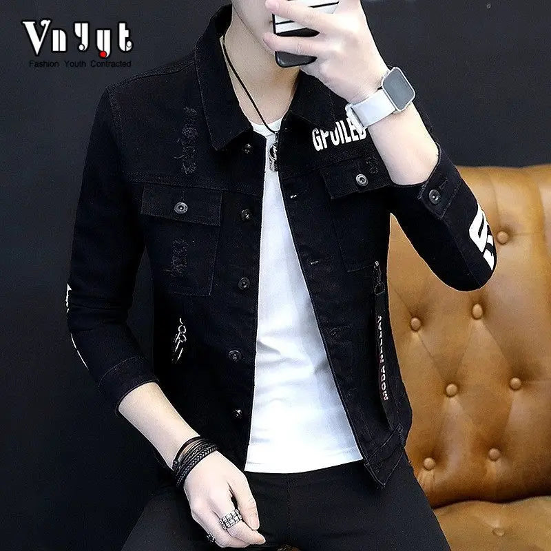 New Streetwear Youth Casual Cotton Jackets Single Breasted Korean Style Men's Denim Coat Clothing Luxury Men Winter Jacket Man