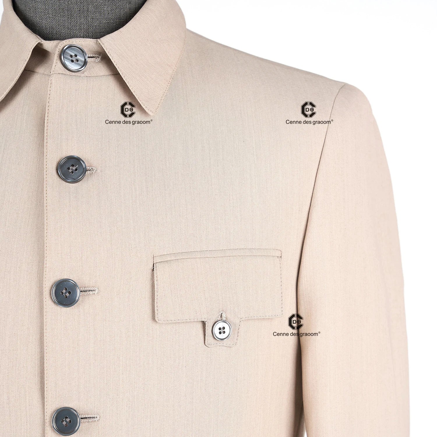 Cenne Des Graoom 2025 New Safari Men Suits Square Collar Tailor-Made Formal Casual Business Official Daily Wear Costume Homme