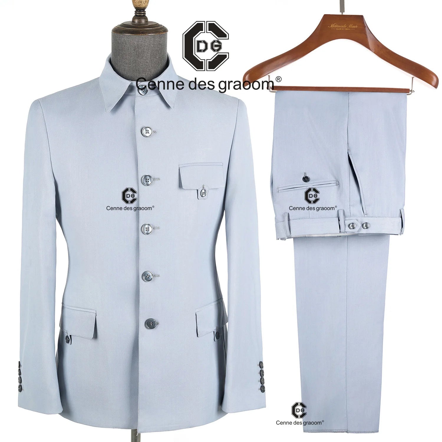 Cenne Des Graoom 2025 New Safari Men Suits Square Collar Tailor-Made Formal Casual Business Official Daily Wear Costume Homme