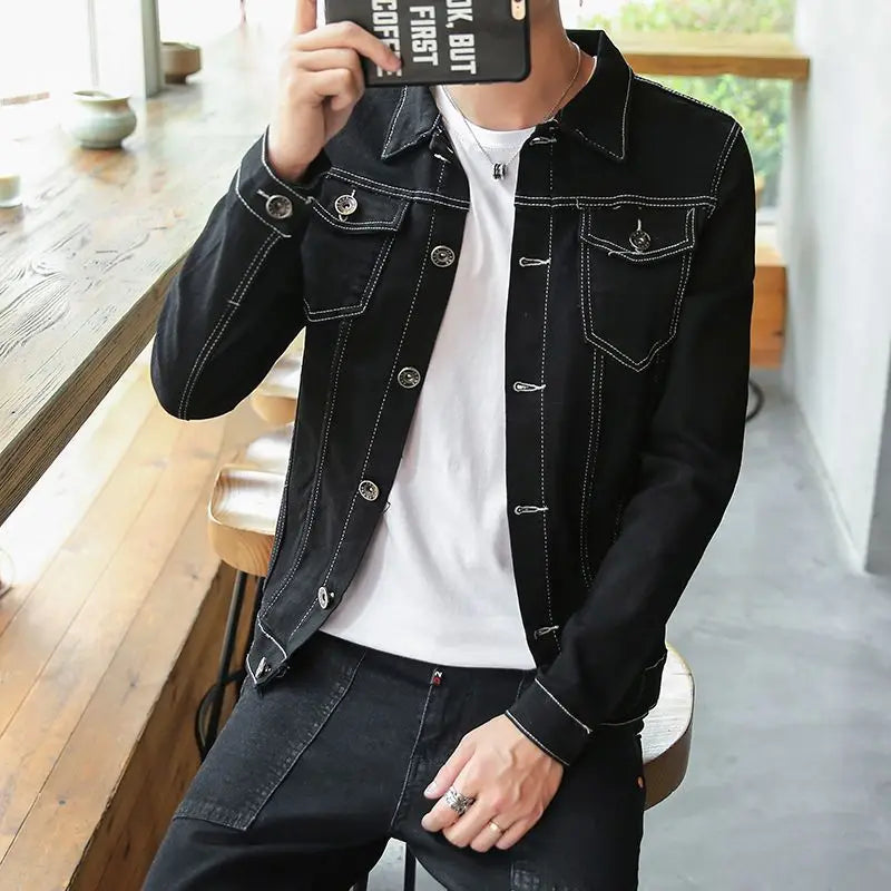 New Streetwear Youth Casual Cotton Jackets Single Breasted Korean Style Men's Denim Coat Clothing Luxury Men Winter Jacket Man