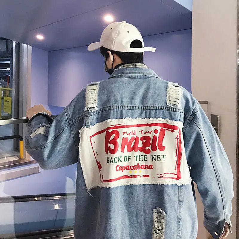 New Streetwear Youth Casual Cotton Jackets Single Breasted Korean Style Men's Denim Coat Clothing Luxury Men Winter Jacket Man