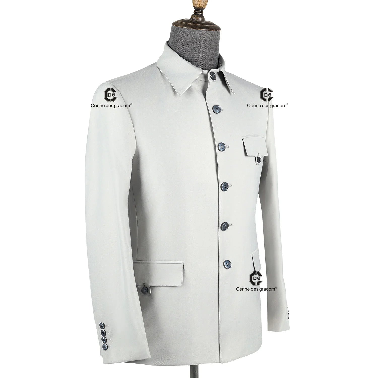 Cenne Des Graoom 2025 New Safari Men Suits Square Collar Tailor-Made Formal Casual Business Official Daily Wear Costume Homme