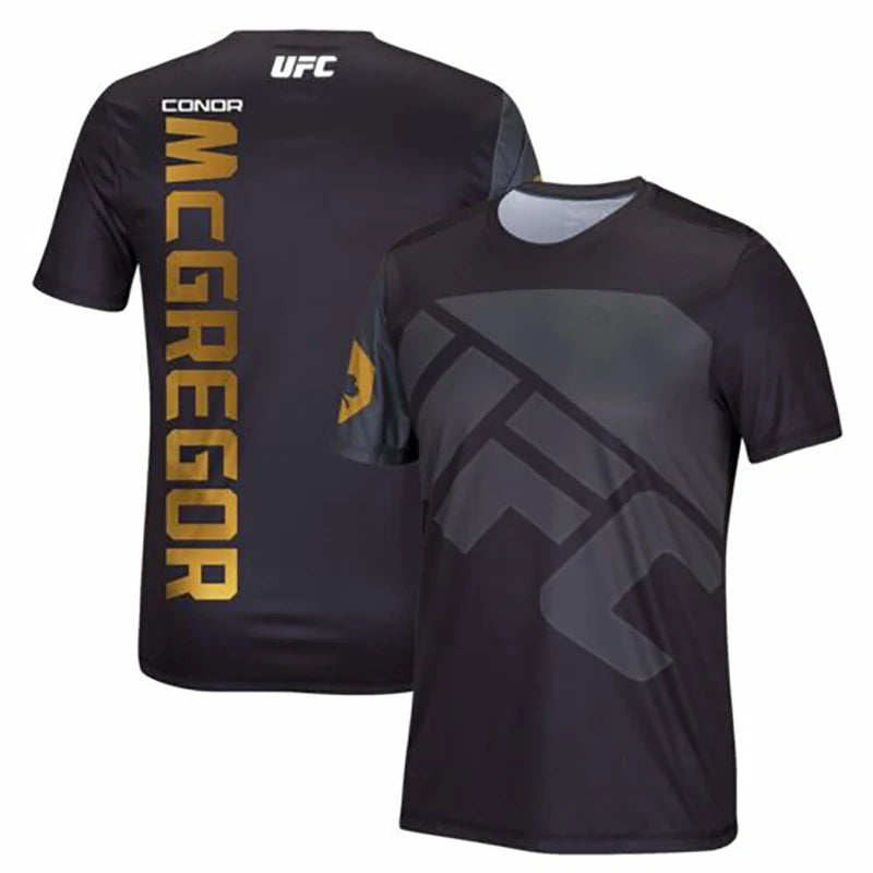 The latest best-selling UFC combat boxing breathable fashionable and quick-drying men's sports short-sleeved T-shirt in 2025