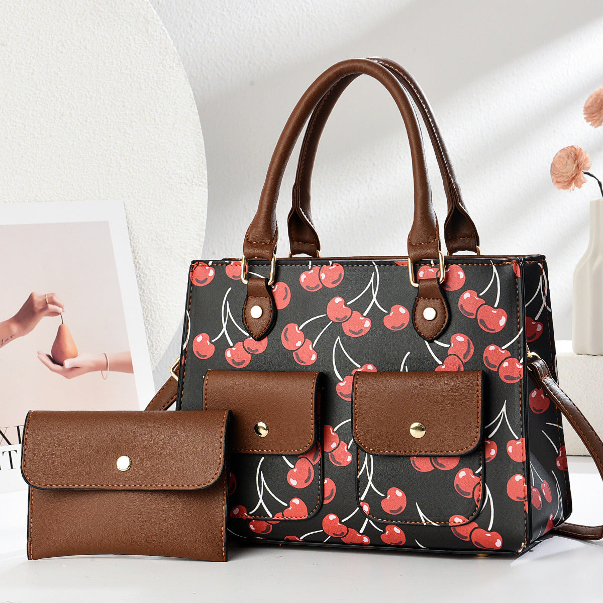 Fashion Simple New Pu Texture Shoulder Messenger Bag