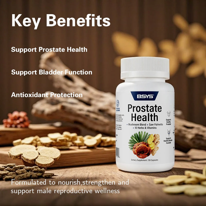 BSYS Prostate Health Capsules Urinary & Bladder Wellness Support  Anti-Inflammatory Balance  Antioxidant Protection  Immune Health Aid  Men's Prostate Care Formula