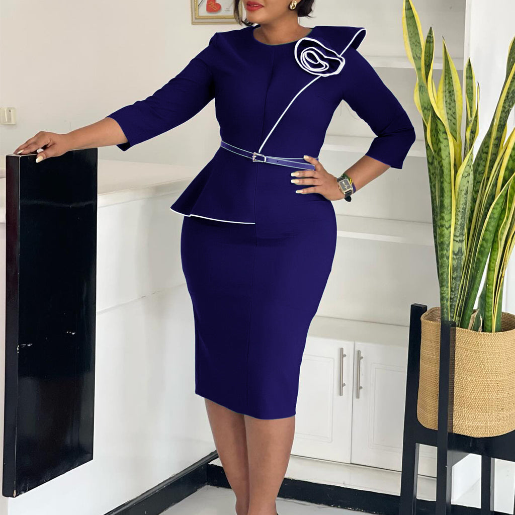 Elegant OL OL Pencil Skirt Sheath African Dress