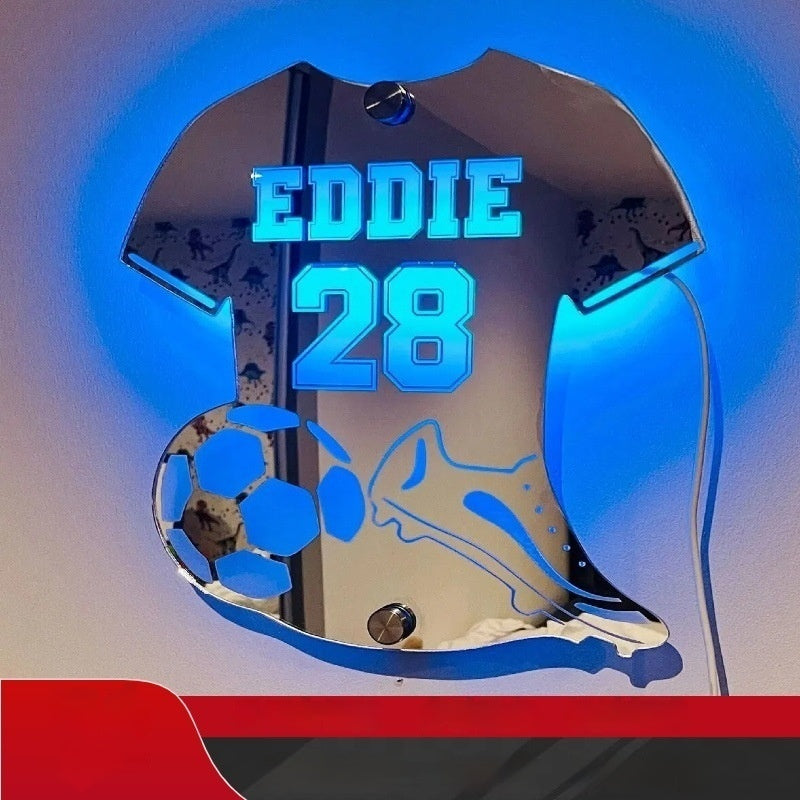 Bedroom Advanced Jersey Acrylic Mirror Indoor Bedside Mirror Wall Lamp