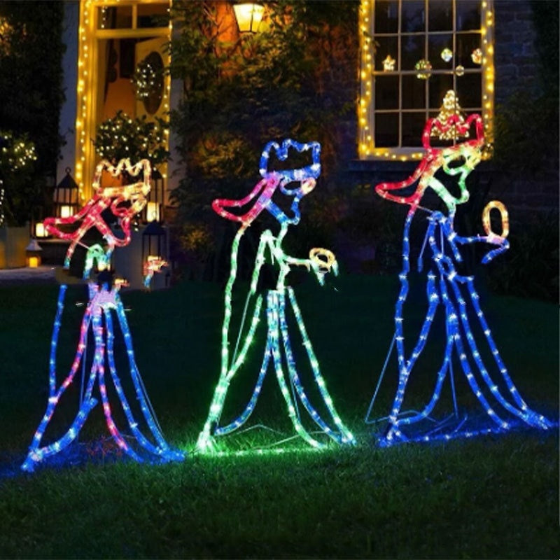 Outdoor Christmas LED Three 3 King Silhouette Pattern Decoration