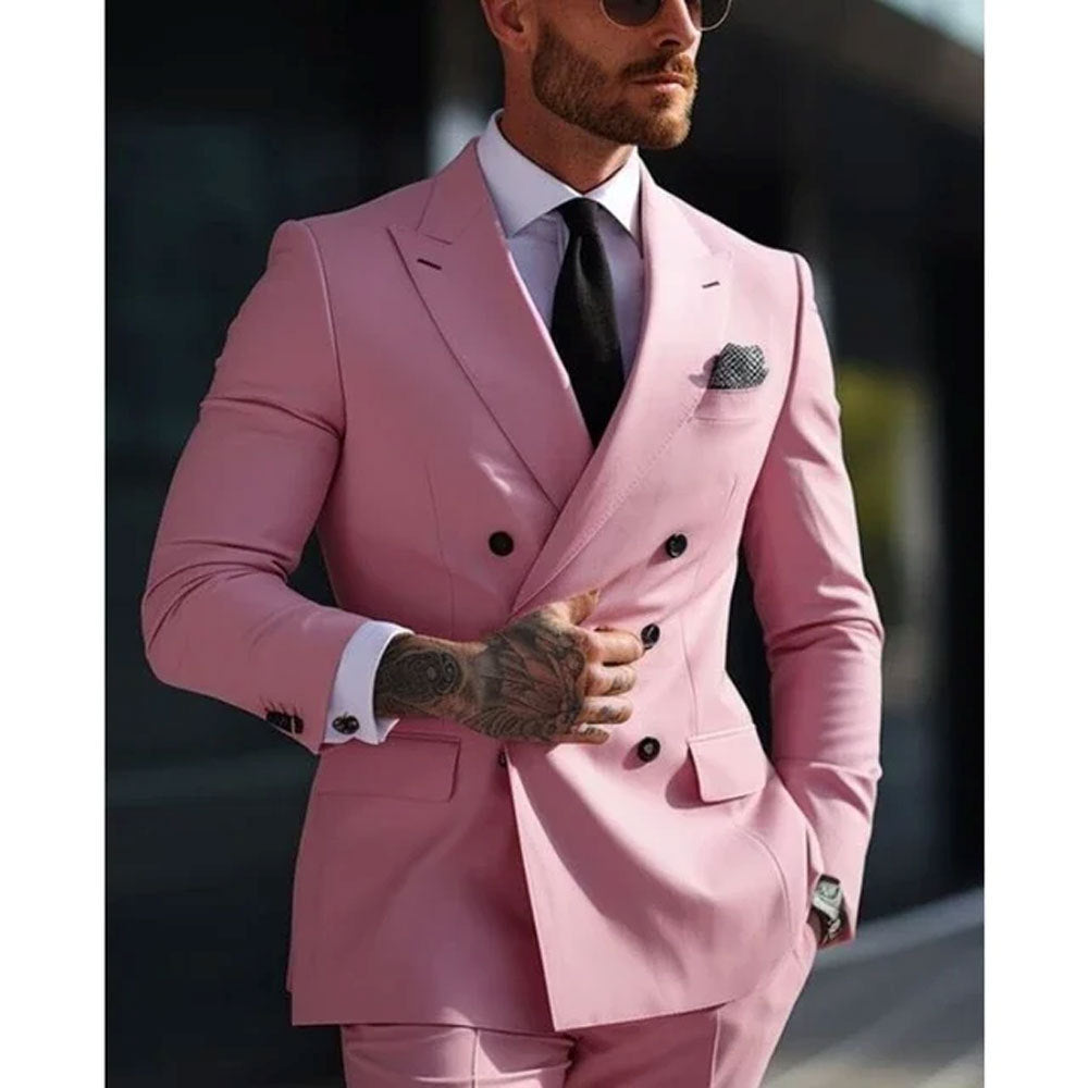 Men's Two-piece Suit Korean Style Slim Fit Business Best Man Casual Suit
