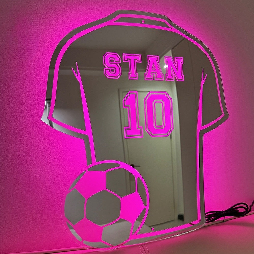 Bedroom Advanced Jersey Acrylic Mirror Indoor Bedside Mirror Wall Lamp