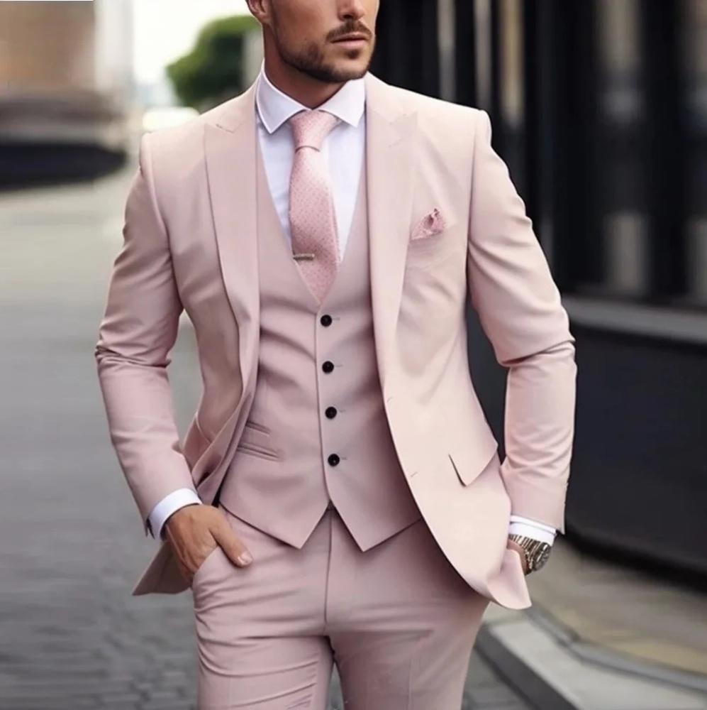 Men's Three-piece Suit Solid Color High Sense