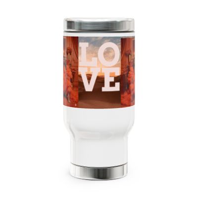 Stylish Travel Mug, Love Mug, Gift for Coffee Lovers, Outdoor Mug, Personalized Drinkware,